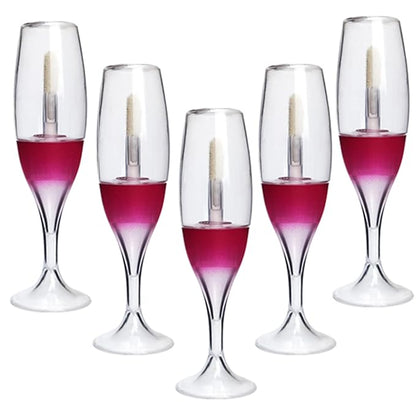 25 PCS wineglass shaped lip gloss tube cute lipgloss container tubes 5ML (Red)