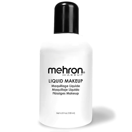 Mehron Makeup Liquid Makeup | Face Paint and Body Paint Perfect for Halloween, Cosplay I Air Brush Compatible 4.5 oz (133 ml) (WHITE)