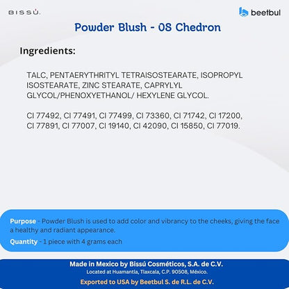 Bissú Blush Makeup, 4grms (08 Chedron), 0.04 Ounce (Pack of 1)