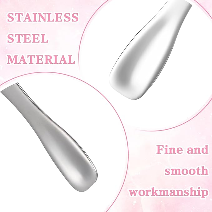 3Pcs Mini Metal Cosmetic Spatulas, Stainless Steel Skincare Spatulas Small Makeup Spatula Makeup Cream Spoon Beauty Tools for Mixing and Sampling Masks Skin Care Creams Eye Cream Essences