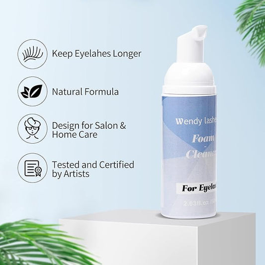 Wendy Lash Shampoo Kit for Cleaning: for Home and Salon Use, 60ML Mild, Natural Formula, with Brushes, SL-HS