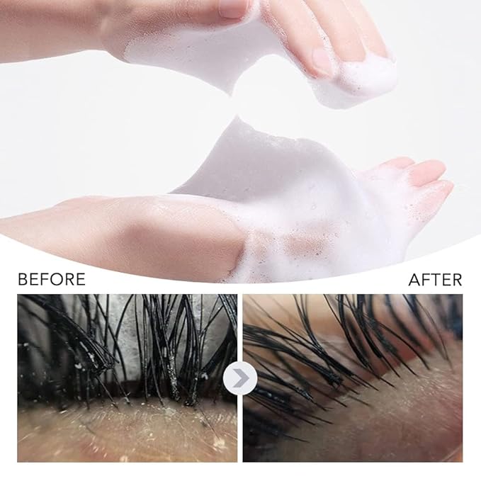 ARISON LASHES Eyelash Shampoo Eyelash Foam Cleanser with Cleaning Brush Eyelash Cleaner for Eyelash Extension Foam Wash Lash Shampoo for Home and Salon Use 60ML(Blueberries)