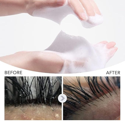 ARISON LASHES Eyelash Shampoo Eyelash Foam Cleanser with Cleaning Brush Eyelash Cleaner for Eyelash Extension Foam Wash Lash Shampoo for Home and Salon Use 60ML(Blueberries)
