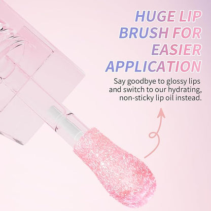 Magic Color Changing Lip Gloss, Warm Change Moisturizing, Long Lasting Nourishing Big Brush Lip Oil (#6)