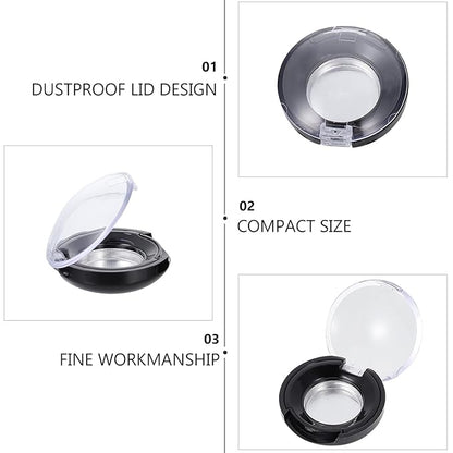 Round Eyeshadow Cases : 8pcs Empty Makeup Eyeshadow Box Travel Eyeshadow Boxes Round Compact Blushes Highlighters Eyeshadow Makeup Organizer Cosmetic Containers with Tin Liner