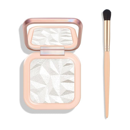 KYDA Face Highlighter Palette, High Glossy Face Illuminator Palette, Natural Glow Finish, Pearl Shimmer Smooth Baked Powder, Lasting Sparkling Highlighter Makeup-PEARL