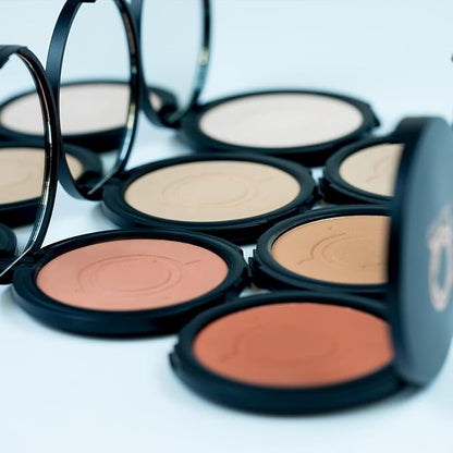 ioly's Beauty pressed powder foundation Compact with powder puff 0.49 OZ Makup fit me powder foundation Makeup full coverage foundation texture powder for men and woman