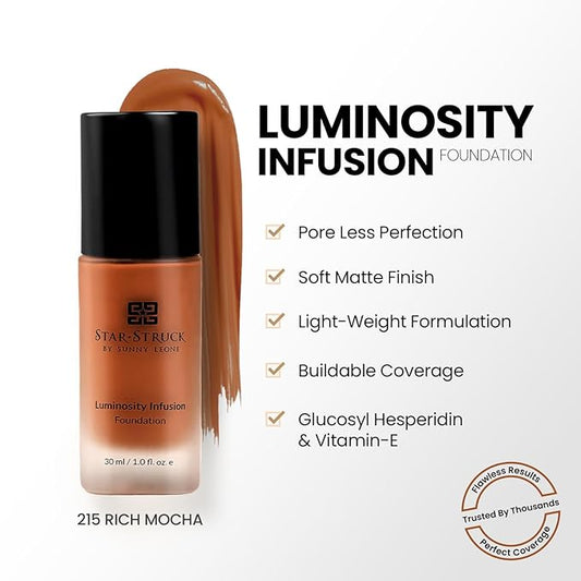 Luminosity Infusion Foundation For Deep Skin - Rich Mocha, 30 ml