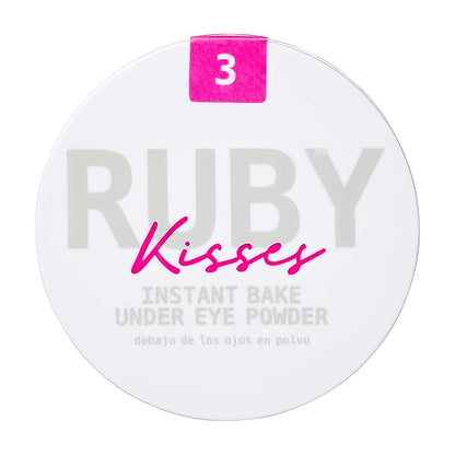 Ruby Kisses Instant Bake Undereye Powder - Vegan, Cruelty Free Powder for Brightening Eyes and Smudge-Free Makeup (Earth)