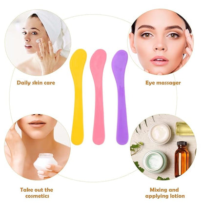 Healifty Facial Spoon Makeup Spatula Plastic Tool Diy Beauty Products 10 Pcs Set Random Color