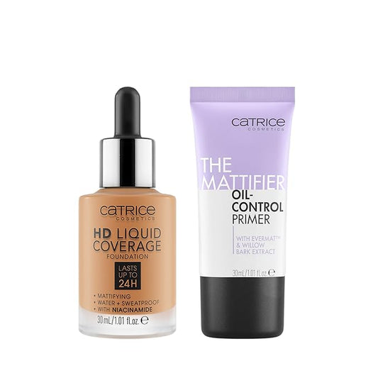 Catrice | HD Foundation 65 & The Mattifier Oil-Control Primer | Full Coverage Makeup | Vegan & Cruelty Free