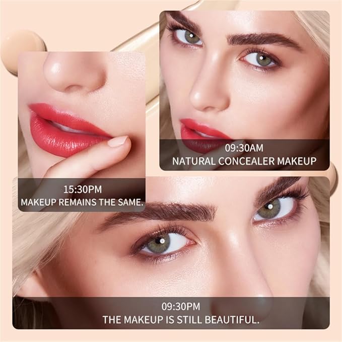 2Pack Mushroom Head Air Cushion CC Cream Foundation, Natural Moisturizing Matte Oil Control Concealer, Bright Makeup Base, Long Lasting Liquid Foundation with Two Mushroom Head Sponges