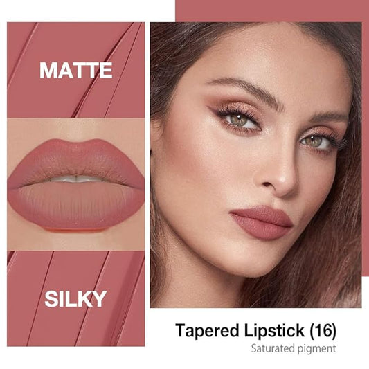 Kaely Antique Rose Gradient Matte Lipstick Lip Liner Pencil for Women, 2in1 Flawless Contour Gradual Ombre Effect Lip Pencil Makeup Waterproof, labiales mate 24 horas originales, 16