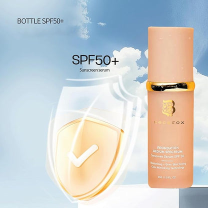 4 in 1 foundation Liquid- Hydrating Medium full coverage concealer with， SPF 50+ (1PCS)