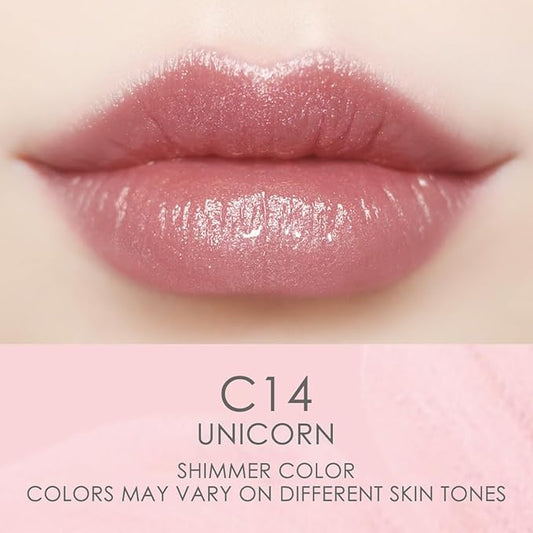 CATKIN Tinted Lip Balm Glitter Lip Stain Ultra Hydrating Lip Moistrurizer Chapstick with Vitamin E Nourishing For Cracked & Dry Lips 0.12 oz C14 Unicorn - Plum