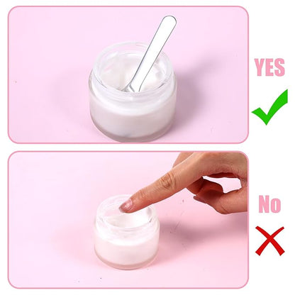 simarro 4-Piece Makeup Scraper Set, Mini Metal Makeup Scraper, Beauty Reusable Skin Care Spoon, Facial Beauty Accessories for Mixing and Sampling Botanical Masks, Skin Creams, Eye Creams, Serums