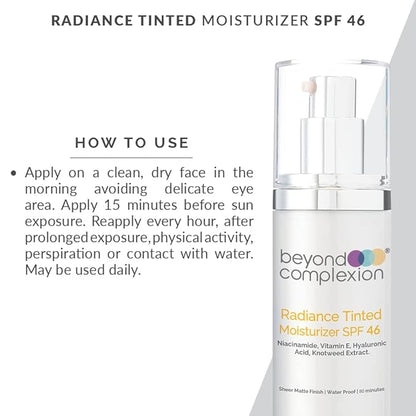 Radiance Tinted Moisturizer SPF 46 - Oil-Free Tinted Moisturizer that Adapts to Your Skin Color to Enhance Skin Tone with Long-Lasting Hydration