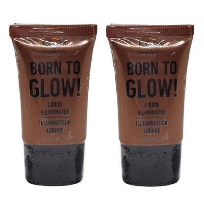 Pack of 2 NYX Born to Glow! Liquid Illuminator, Sun Goddess LI04