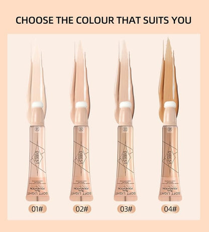 Liquid Foundation Beauty Wand - With Cushion Applicator Easy to Apply, Natural Lightweight Formula, Combination & Oily Skin, SPF 15, Longwear Medium-Full Coverage with Matte Finish (4#)