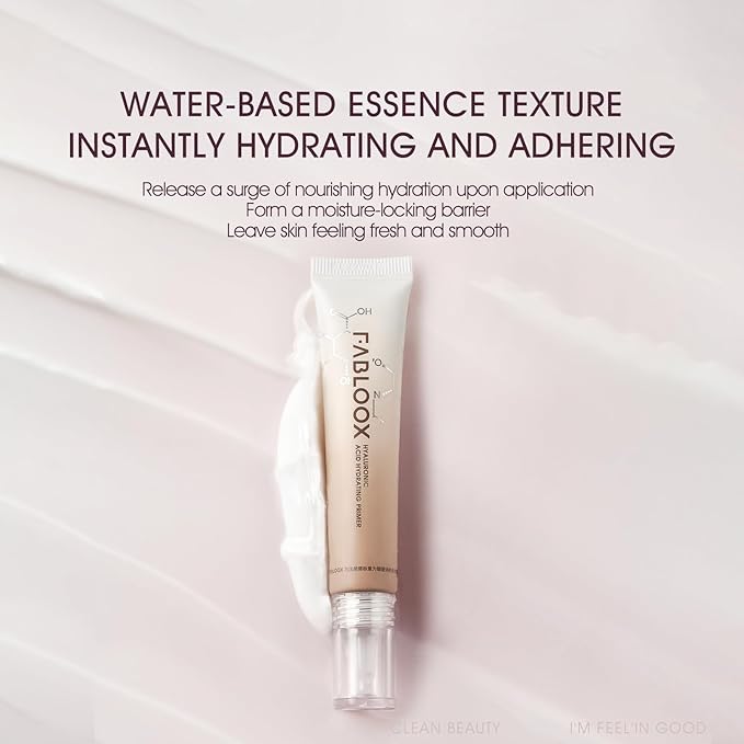 Hydrating Face Primer with Triple Hyaluronic Acid, Poreless Makeup Primer, Smoothes Fine Lines, Leaves Skin Smooth, Refined and Glowing for Seamless Makeup Application (15ml)
