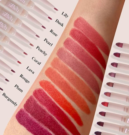 2 in 1 Lipstick Lipliner Retractable Pencil Semi Matte, Vegan, All Natural, Cruelty Free