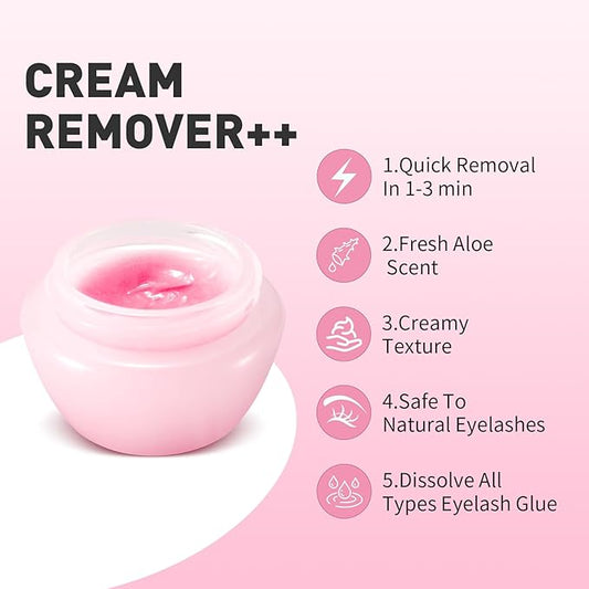 lily Scented Cream Lash Remover for Lash Extensions - Gentle Eyelash Extensions Adhesive Dissolver - Salon-use Eyelash Extensions Remover - 5g