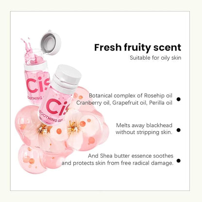 Cistto Natural Cleansing Oil Lightweight Balancing Makeup Remover with Jojoba & Rose Oil, Non-Comedogenic, Travel-Friendly 2ml x 40 Capsules for Oily Skin