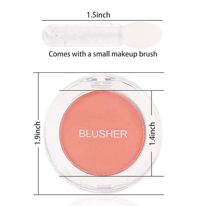 Boobeen Single Color Blush Face Blush Palette Matte Baked Makeup Blush Powder High Pigment Pressed Blush, Long-lasting Colorful, Blends Easily, Lightweight