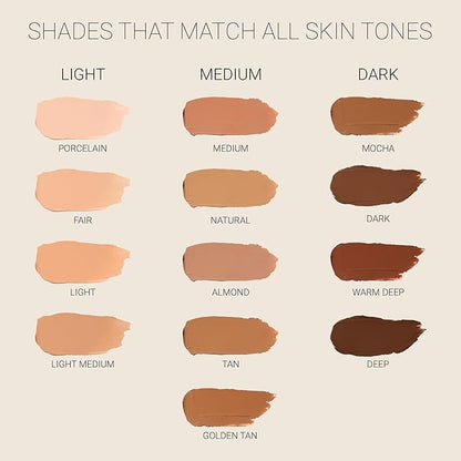 Foundation by No Makeup Makeup | Conceal & Correct with Long-Lasting, Buildable Formula & Lightweight Soft Finish | Cruelty-Free, Vegan, Fragrance-Free | Porcelain