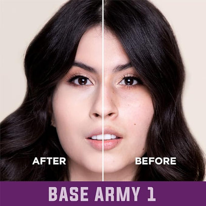 ILOVEPINCH Army Liquid Foundation Makeup, Semi Matte, Medium-to-High Coverage, Natural Beige No. 1-2,12 oz