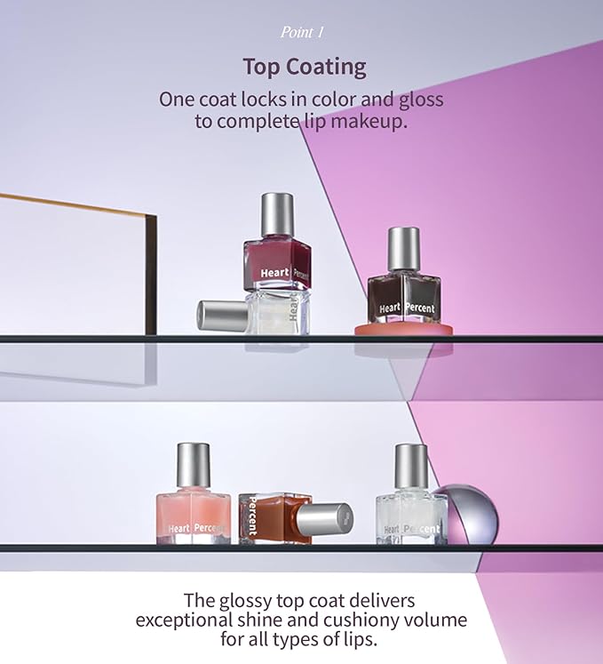 Heart Percent Dote On Mood Top Coating Lip Plumper, High-Shine Glossy Finish Tone Down Color & Mood Changing Lip Gloss 03. Mood Changer