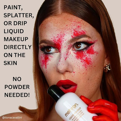Mehron Makeup Liquid Makeup | Face Paint and Body Paint Perfect for Halloween, Cosplay I Air Brush Compatible 4.5 oz (133 ml) (WHITE)