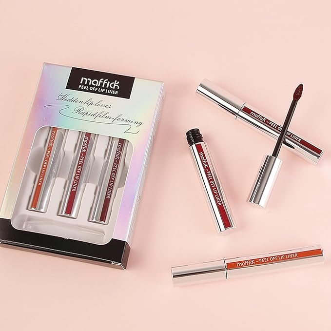 3PCS Lip Liner，Peel Off Lip Liner Tattoo, Peel Off Lip Stain, Long Lasting Lip Stain Peel Off, Infused with Hyaluronic Acid & Vitamin E, Makeup Gift for Women