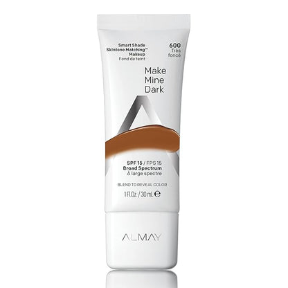 Almay Smart Shade Skintone Matching Makeup, Hypoallergenic, Cruelty Free, Oil Free, -Fragrance Free, Dermatologist Tested Foundation with SPF 15, Make Mine Dark, 1oz