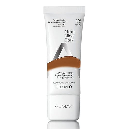 Almay Smart Shade Skintone Matching Makeup, Hypoallergenic, Cruelty Free, Oil Free, -Fragrance Free, Dermatologist Tested Foundation with SPF 15, Make Mine Dark, 1oz