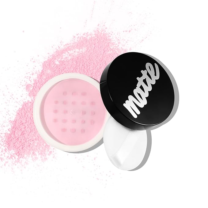 Boobeen Lightweight Translucent Loose Setting Powder Makeup, Matte Non-Sticky Finishing Baking Makeup, Concealing Nude Face Pressed Foundation Powder for Women With Puff