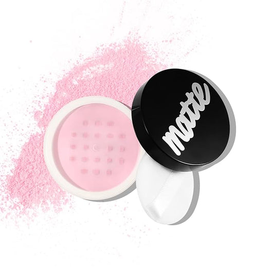 Boobeen Lightweight Translucent Loose Setting Powder Makeup, Matte Non-Sticky Finishing Baking Makeup, Concealing Nude Face Pressed Foundation Powder for Women With Puff