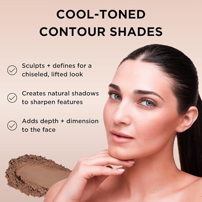 HALEYS Re-sculpt Smoothing Contour Powder (Medium) Lightweight, Non-Caking, Nourishing & Skin-Softening, Infused with Shea Butter & Chamomile Flower Water to Soothe Skin