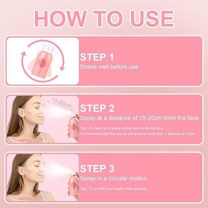 Airbrush Blush Spray Makeup For Cheeks, Silky Mist Blush Spray Face Cheek, Natural Matte Pink Skin, Waterproof Long Lasting Dewy Makeup, Moisturizing Lightweight Blendable (Chill)