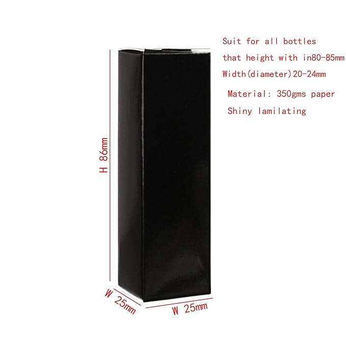25pcs 25 * 25 * 86mm Craft Paper Box for Lip Gloss Tubes - 350gms Lipstick Packaging - Pink & Black