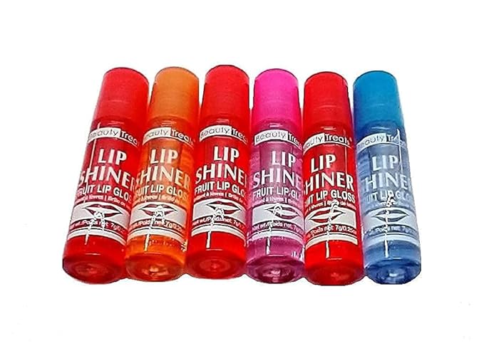 Lip Shiner Roll-On Fruit Lip Gloss By ; 6 Piece Assortment Set, 0.25Oz / 7G Each