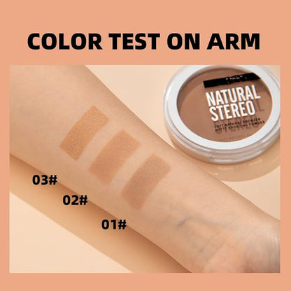 MAEPEOR Matte Bronzer Powder 6 Colors Buildable Natural Contour Bronzer Long Lasting Sweat Proof Face Bronzered Powder (Color 01)