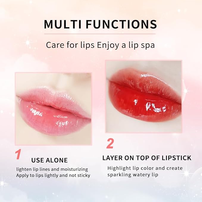 Lip Tint Stain, Lip Glosses, Moisturizing Lip Stain, Lip Tint, Skin Tint, Lip-Plumping, Non-sticky, Long Lasting Lip Makeup (Apple)