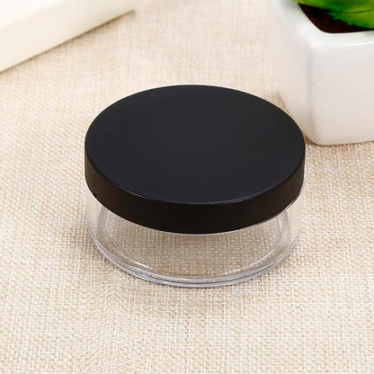 AKOAK Capacity 50 ml(1.69 oz) Empty Reusable Plastic Loose Powder Compact Container DIY Makeup Powder Case with Sifter and Lined Screw Lid,Pack of 1