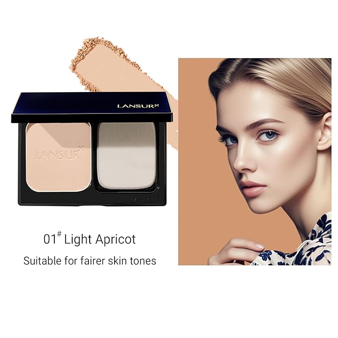 Face Powder-Matte Pressed Powder, Lightweight, Blurs Imperfections and Pores, Longwear Sets Makeup, Suitable for Use on The Go (01 LIGHT, 0.42oz)