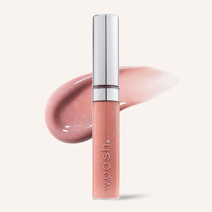 Woosh Beauty, Spin-On Lip Gloss, Hydrating Hyaluronic Acid & Shea Butter, No Fine Lines, Shine Finish, Vegan & Cruelty-Free - Veil