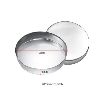 Allwon 56 Pack Empty Round Metal Pans Size 26mm for Eyeshadow Palette Magnetic Makeup Palette (Height:5mm)