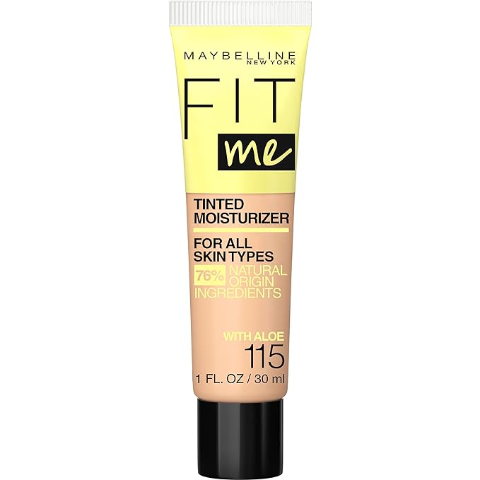 Maybelline Fit Me Tinted Moisturizer, Natural Coverage, Face Makeup, 115, 1 Count
