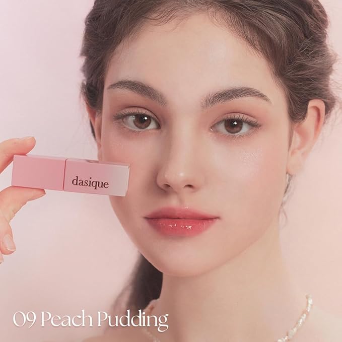 dasique Juicy Dewy Tint (09 Peach Pudding) 0.12 oz | Light Application with moisture | Long-wearing Glossy Lip Stain, Non-sticky | Vegan, Cruelty-free | K-beauty