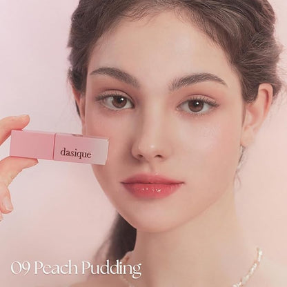 dasique Juicy Dewy Tint (09 Peach Pudding) 0.12 oz | Light Application with moisture | Long-wearing Glossy Lip Stain, Non-sticky | Vegan, Cruelty-free | K-beauty